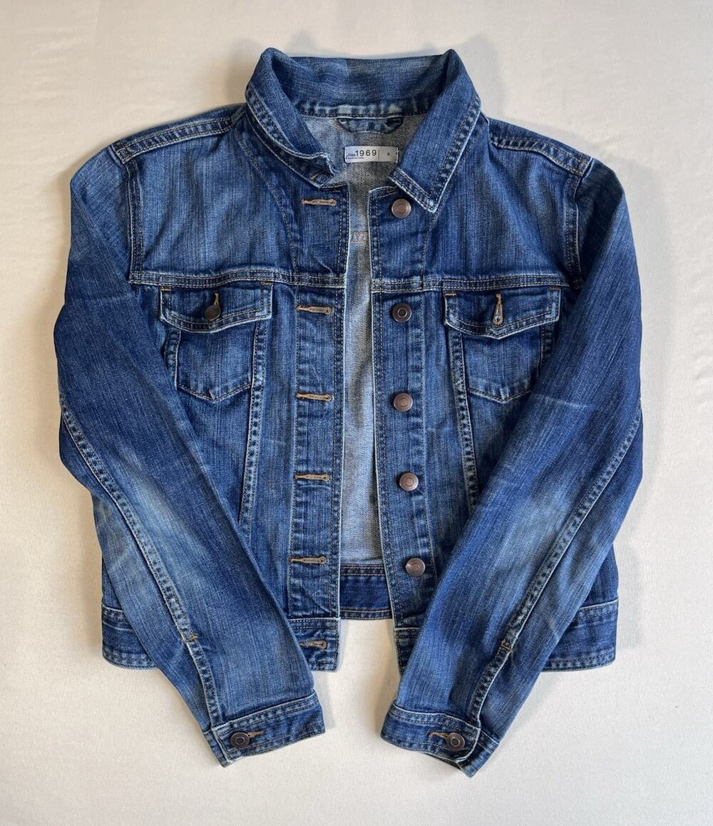 Gap 1969 Women’s Blue Denim Jacket S Button Front Collared Pockets